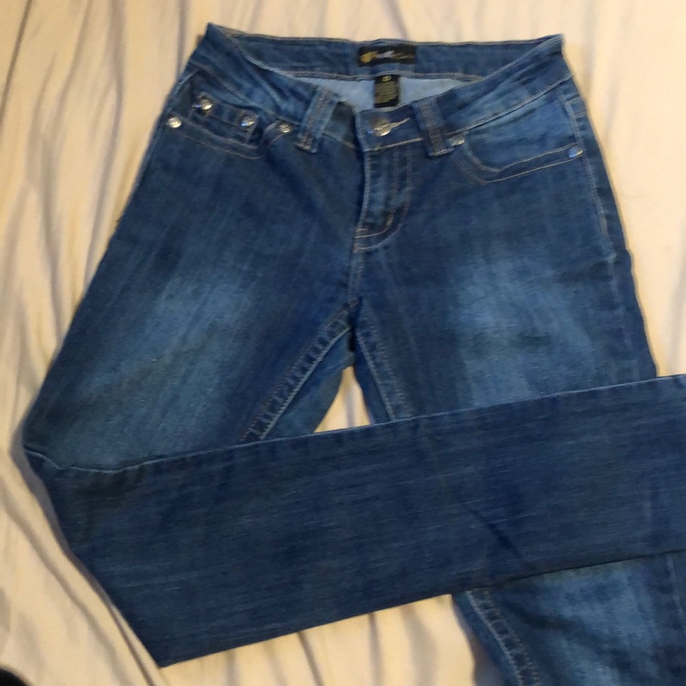 Dark wash denim jeans